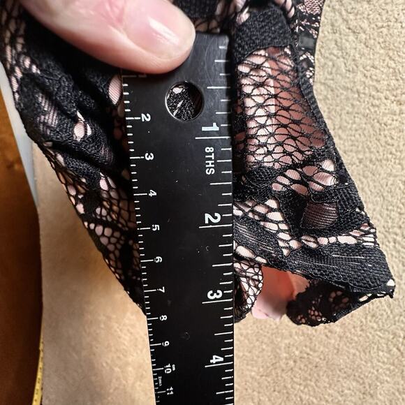 Vtg 90s BEBE Black Lace Overlay Baby Pink Lining Cocktail Party Sz M‎ Whimsigoth - Picture 12 of 16